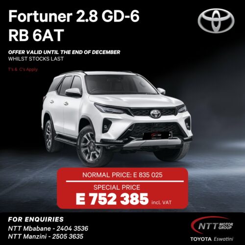 Toyota Fortuner Special Offer! image from NTT Toyota Swaziland