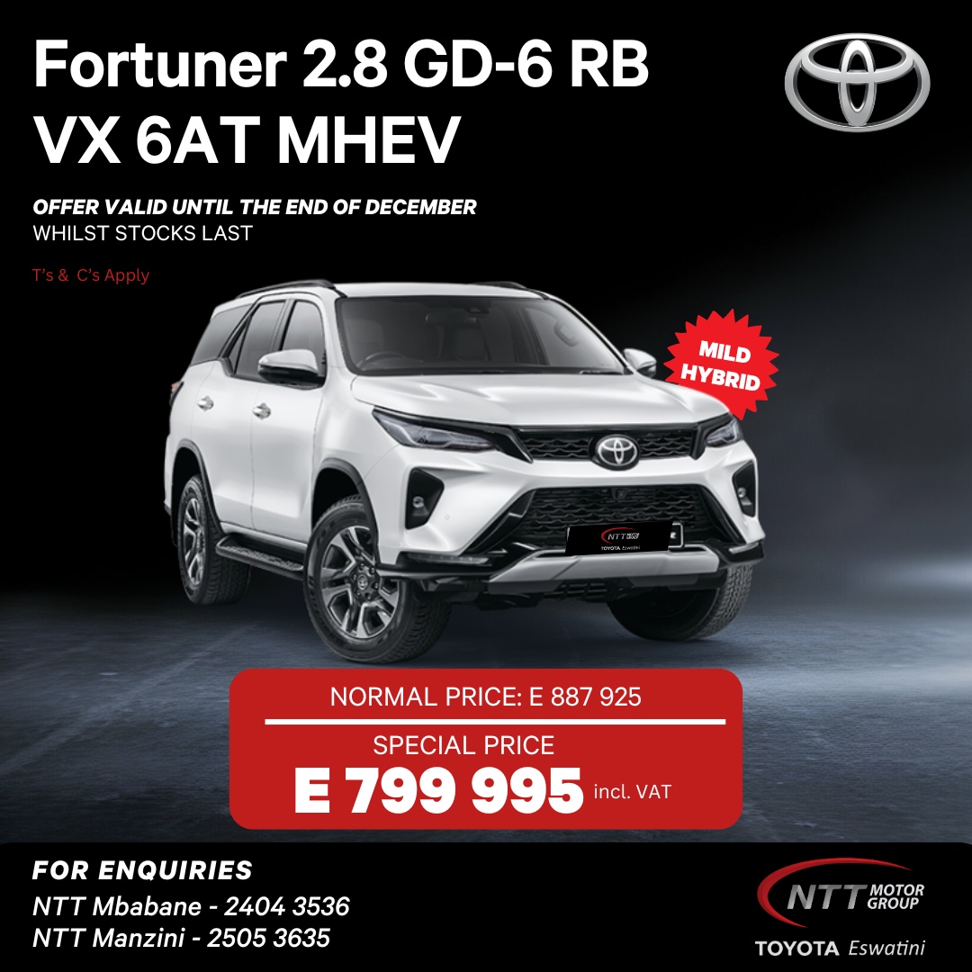 Toyota Fortuner Mid Hybrid Special Offer! image from NTT Toyota Swaziland